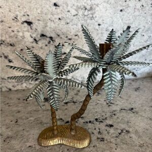 Palm Tree Metal Candle Holder